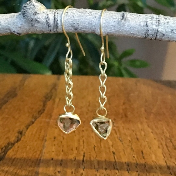 Watermelon Turmaline Slices Wrapped in 22K Gold - Picture 4 of 6